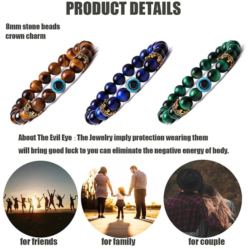 Pulsera Corona Turquesa Natural Mal De Ojo Al Por Mayor